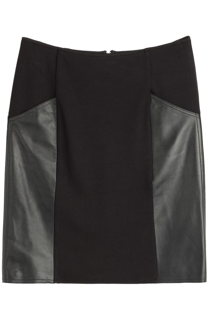 Steffen Schraut Leather Paneled Skirt