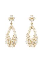 Kenneth Jay Lane Kenneth Jay Lane Pealized Drop Earrings With Crystal Embellishment - White