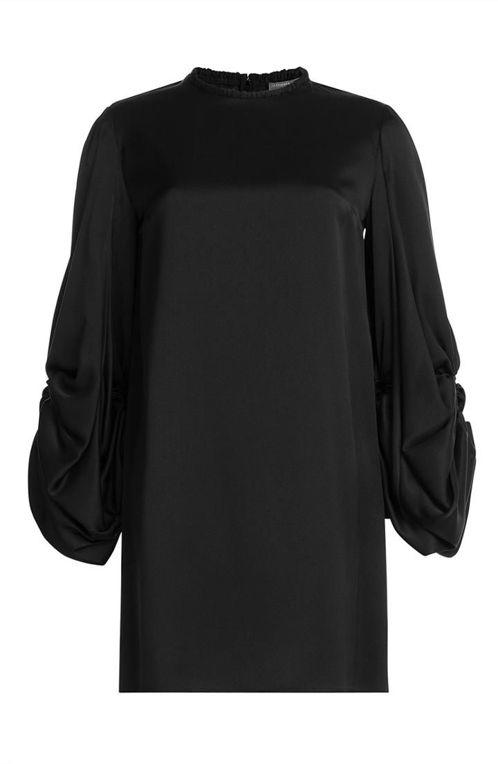 Alexander Mcqueen Silk Dress With Statement Sleeves