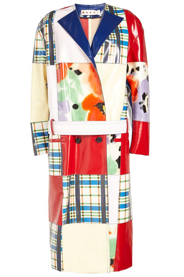 Marni Marni Printed Leather Duster Coat