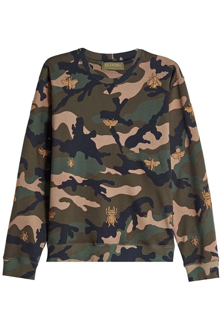 Valentino Valentino Printed Cotton Sweatshirt With Embellishment