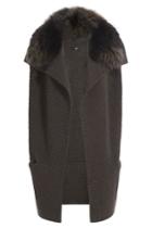 Steffen Schraut Steffen Schraut Merino Wool Cape With Fur Trim - Brown