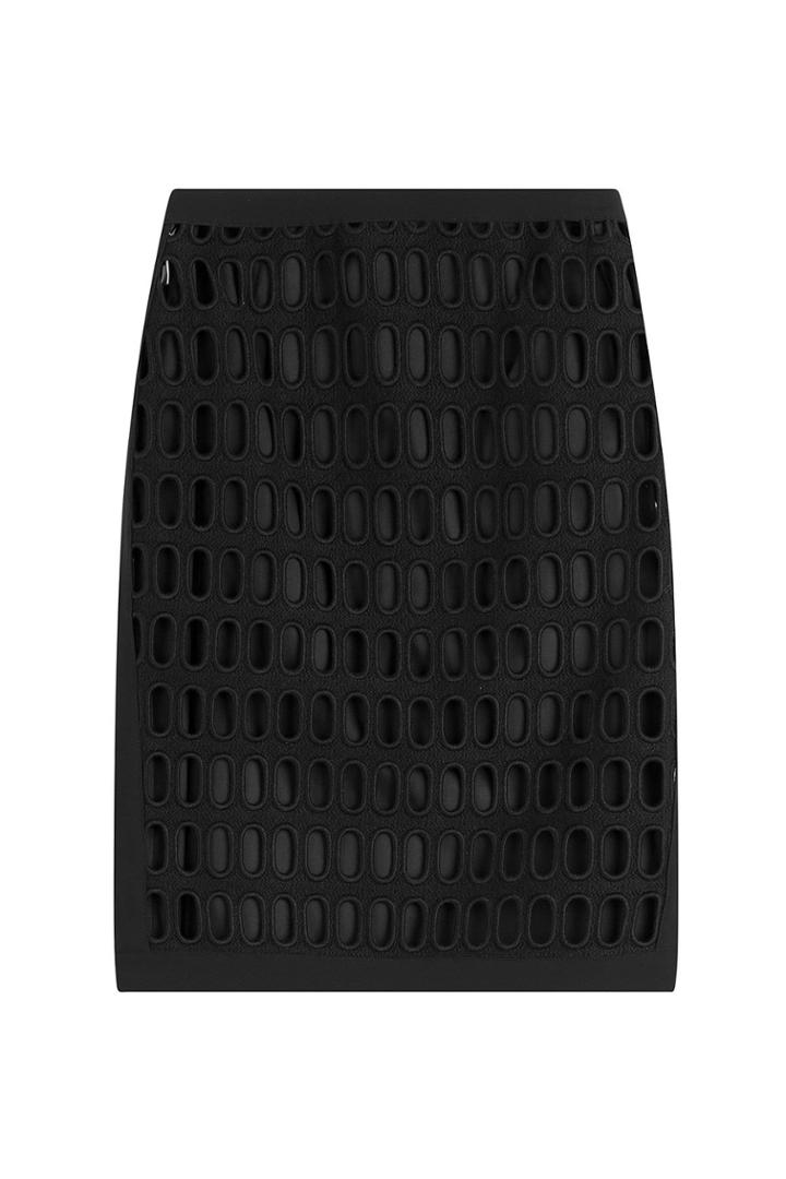 Moschino Moschino Cotton Pencil Skirt With Cut-out Detail - Black