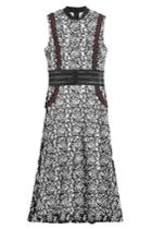 Self-portrait Self-portrait Flower Paneled Lace Dress - Black