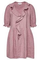 Velvet Velvet Harriet Linen Mini Dress With Ruffles