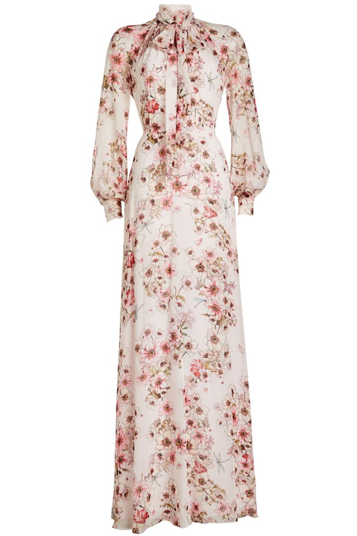 Giambattista Valli Giambattista Valli Printed Silk Chiffon Floor Length Dress