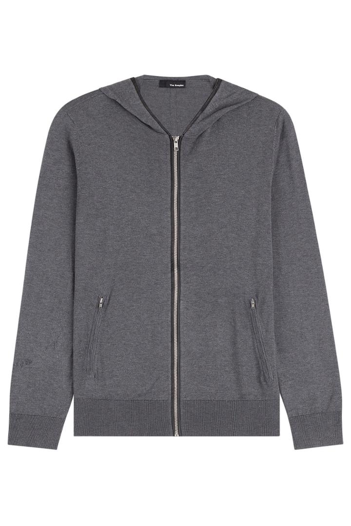 The Kooples The Kooples Silk-cotton Zipped Cardigan - Grey