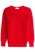 Ami Ami Cotton Ribbed Knit Pullover - Red