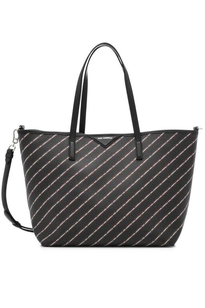 Karl Lagerfeld Karl Lagerfeld K/stripe Logo Shopper With Leather