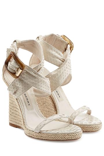 Burberry Shoes & Accessories Burberry Shoes & Accessories Catsbrook Python Wedges - Beige