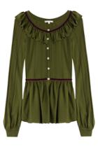 Olympia Le-tan Olympia Le-tan Wool Cardigan With Ruffles - Green