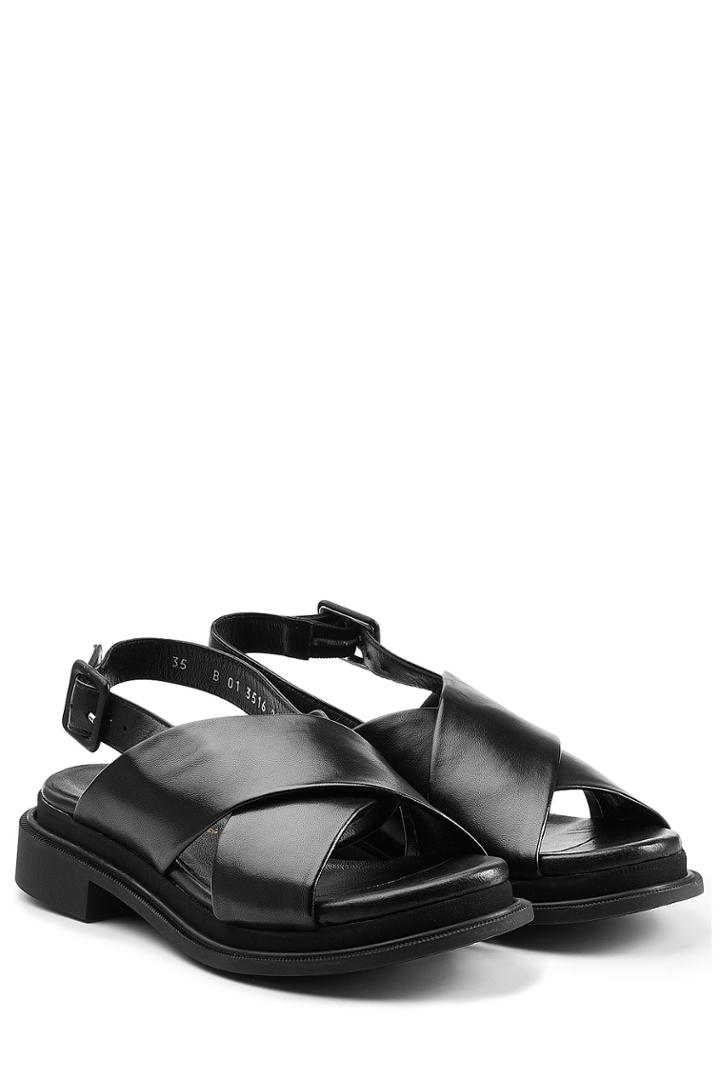 Robert Clergerie Robert Clergerie Leather Crisscross Sandals - Black