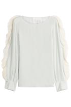 See By Chloé See By Chloé Silk Blouse With Lace - Turquoise