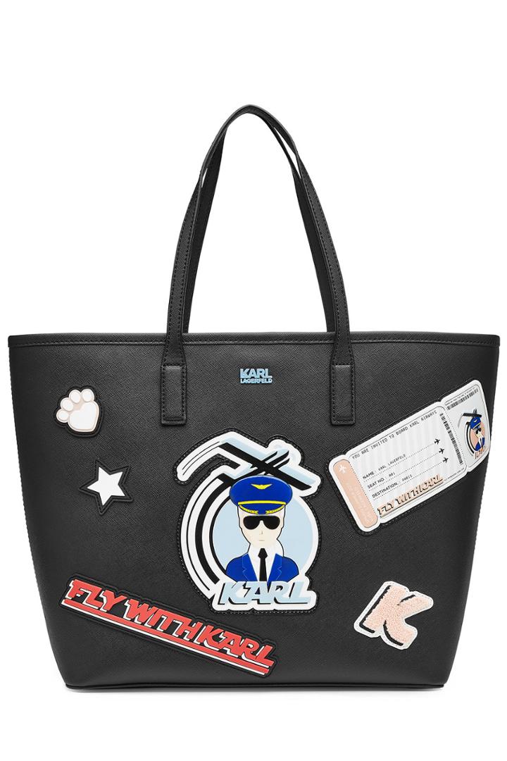 Karl Lagerfeld Karl Lagerfeld Fly With Karl Printed Shopper