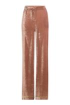Alberta Ferretti Alberta Ferretti Crushed Velvet Wide Leg Pants - Pink