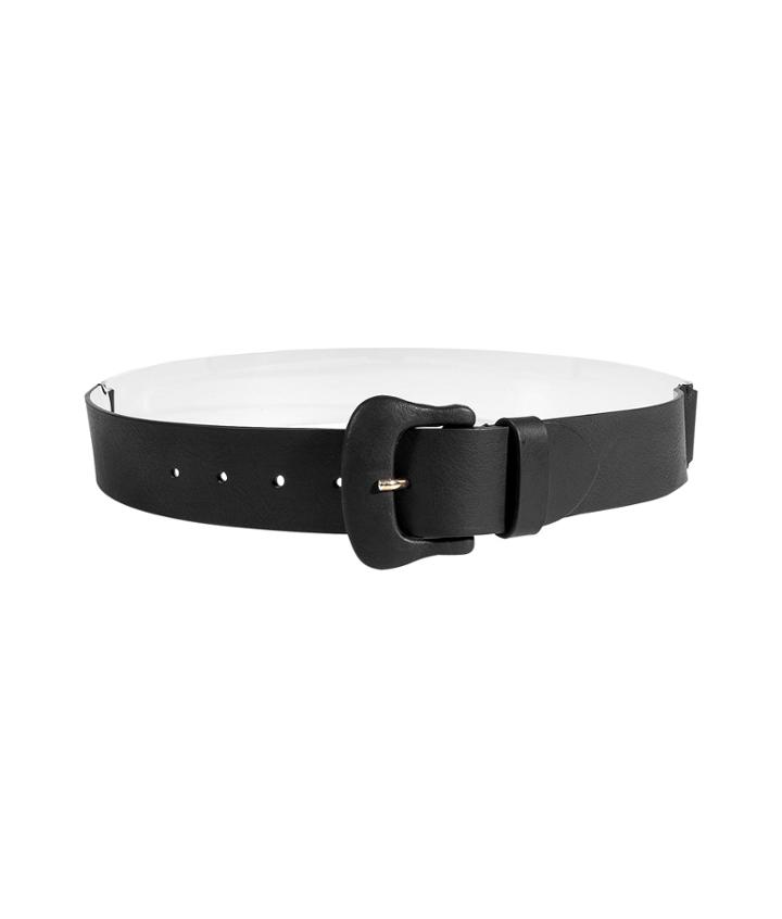 Maison Martin Margiela Black Leather Belt With Translucent Back