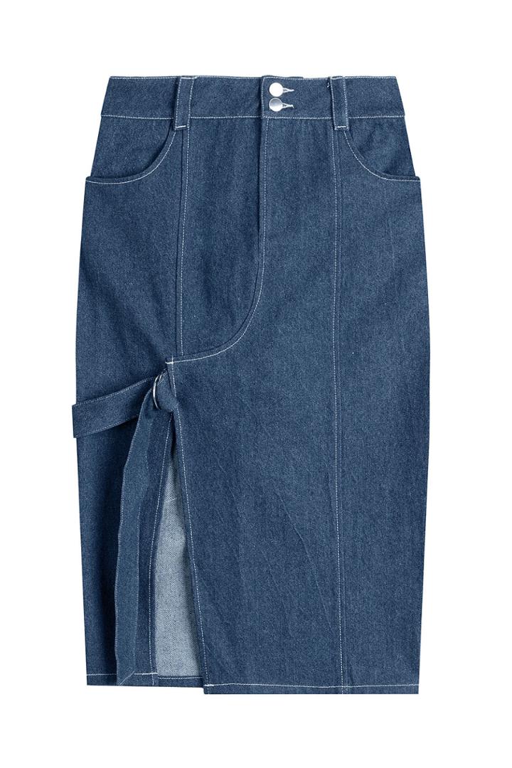 Sandy Liang Sandy Liang Denim Skirt With Cut-out Front