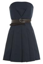 Victoria, Victoria Beckham Victoria, Victoria Beckham Dress With Leather Belt - Blue