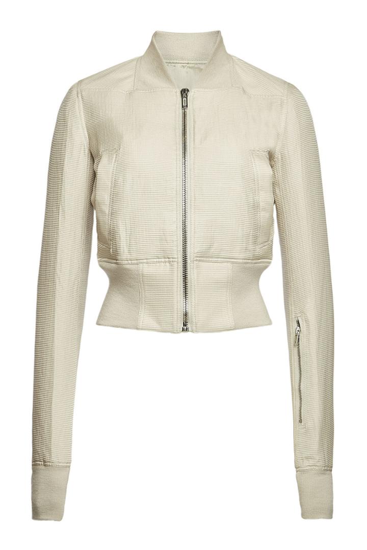 Rick Owens Rick Owens Cotton-silk Ribbed Bomber Jacket