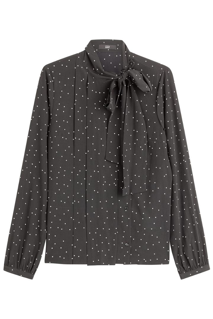 Steffen Schraut Steffen Schraut The Bow Avenue Printed Silk Blouse - Dots
