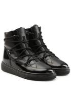 Hogan Hogan Platform Ankle Boots With Patent Leather And Faux Shearling