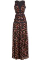 Diane Von Furstenberg Diane Von Furstenberg Printed Silk Dress With Lace - Black
