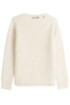 Vince Vince Wool-silk-cashmere Ribbed Knit Pullover - White