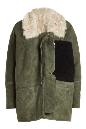 Sandy Liang Sandy Liang Suede Shearling Jacket