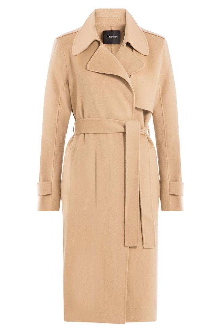 Theory Theory Belted Wool Coat - Camel