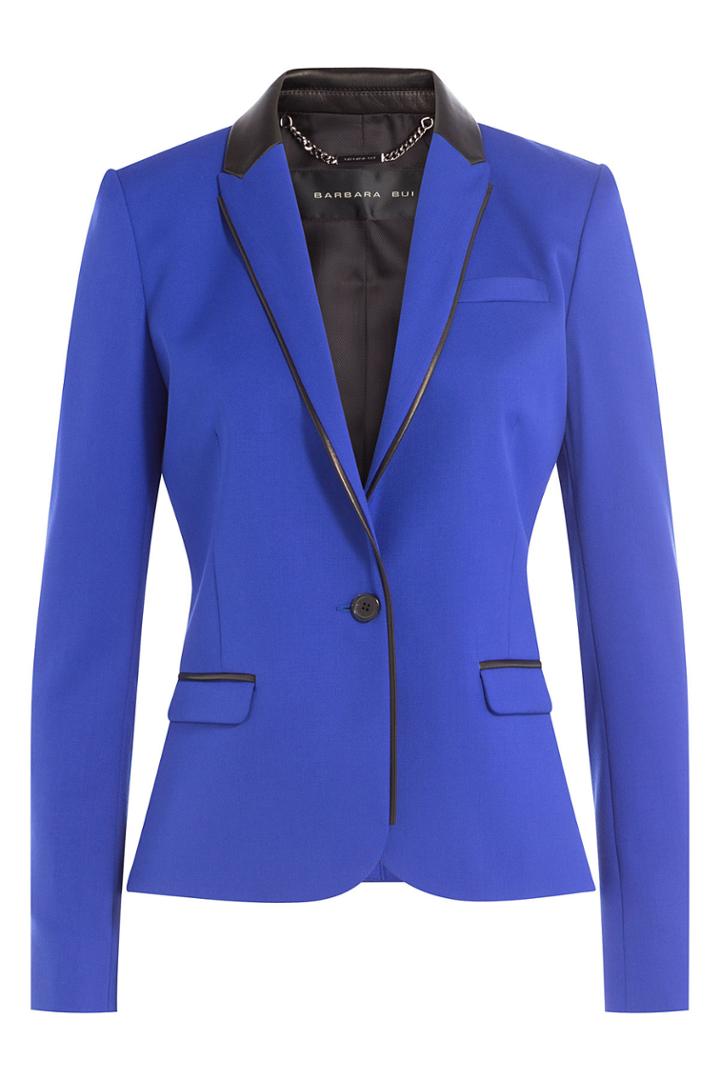Barbara Bui Barbara Bui Wool Blazer With Leather - Blue
