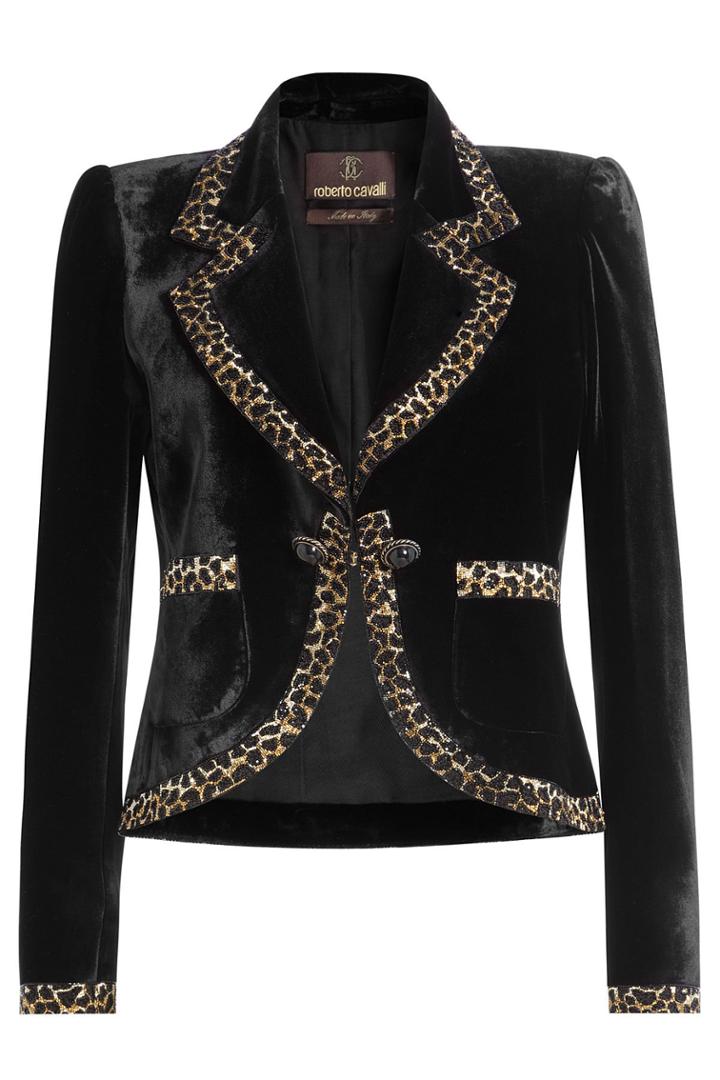 Roberto Cavalli Roberto Cavalli Velvet Blazer With Embellishment