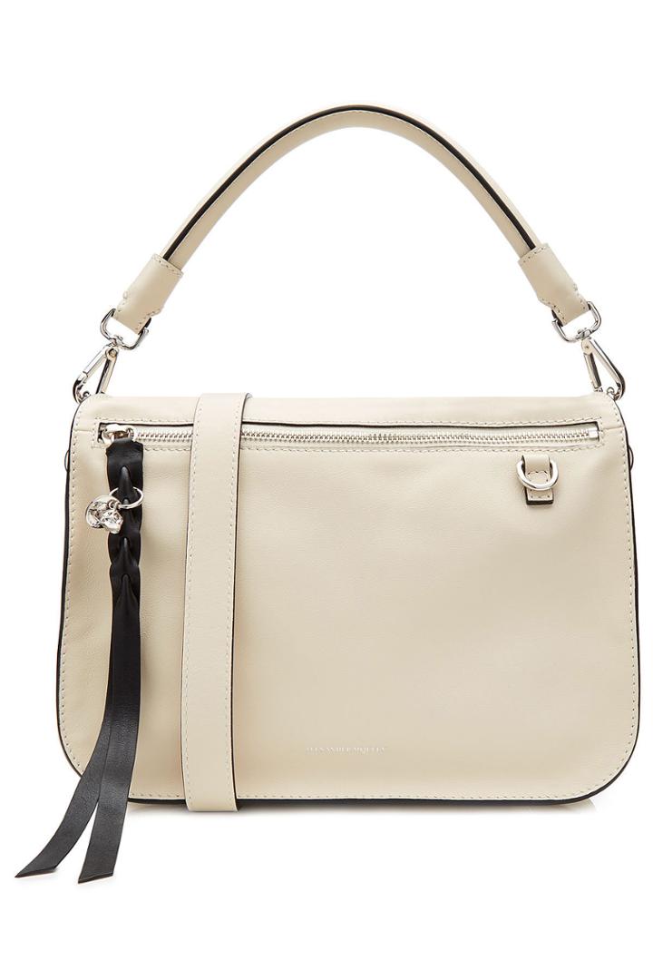 Alexander Mcqueen Alexander Mcqueen Leather Convertible Satchel With Skull - White