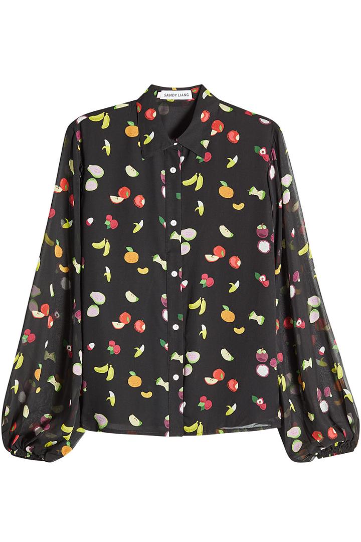 Sandy Liang Sandy Liang Printed Silk Blouse