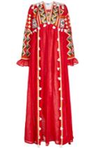 March11 March11 Kim Embroidered Linen Maxi Dress