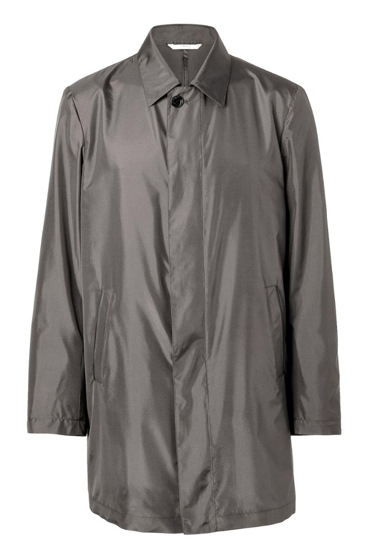 Brioni Brioni Taupe Silk Caban Jacket - Grey