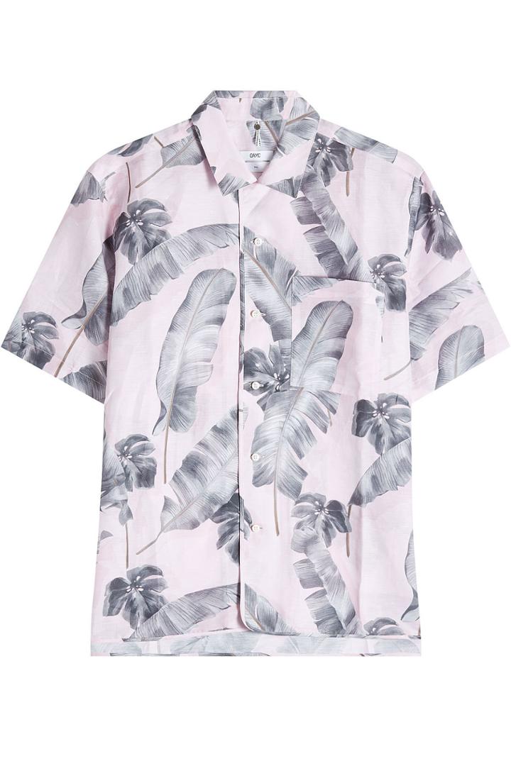 Oamc Oamc Printed Linen And Cotton Shirt