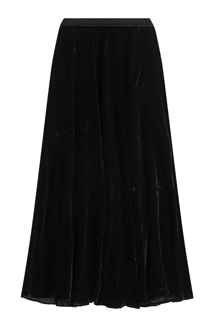 Mes Demoiselles Mes Demoiselles Velvet Maxi Skirt - Black