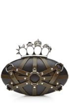 Alexander Mcqueen Embellished Leather Box Clutch