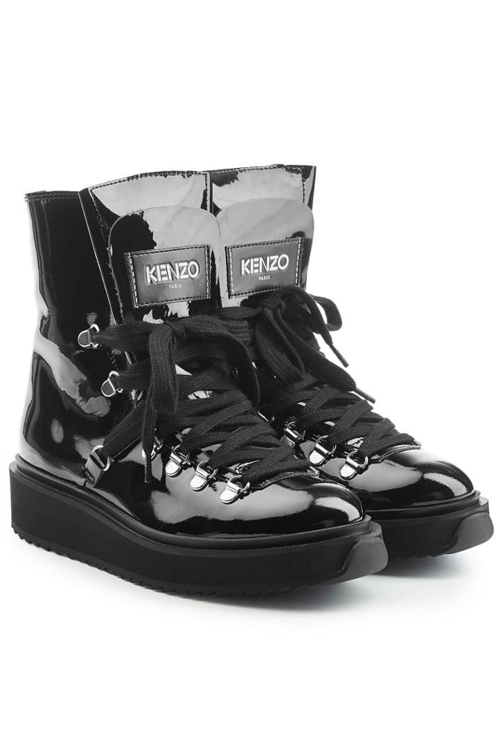 Kenzo Kenzo Alaska Patent Leather Ankle Boots