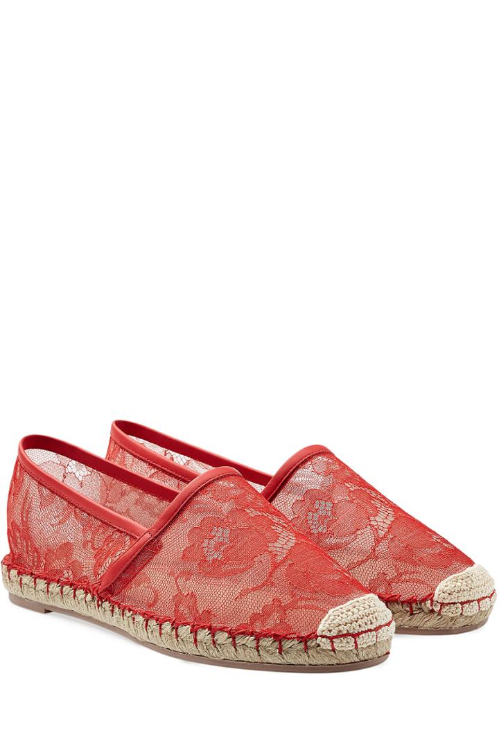Valentino Valentino Lace Espadrilles - Red