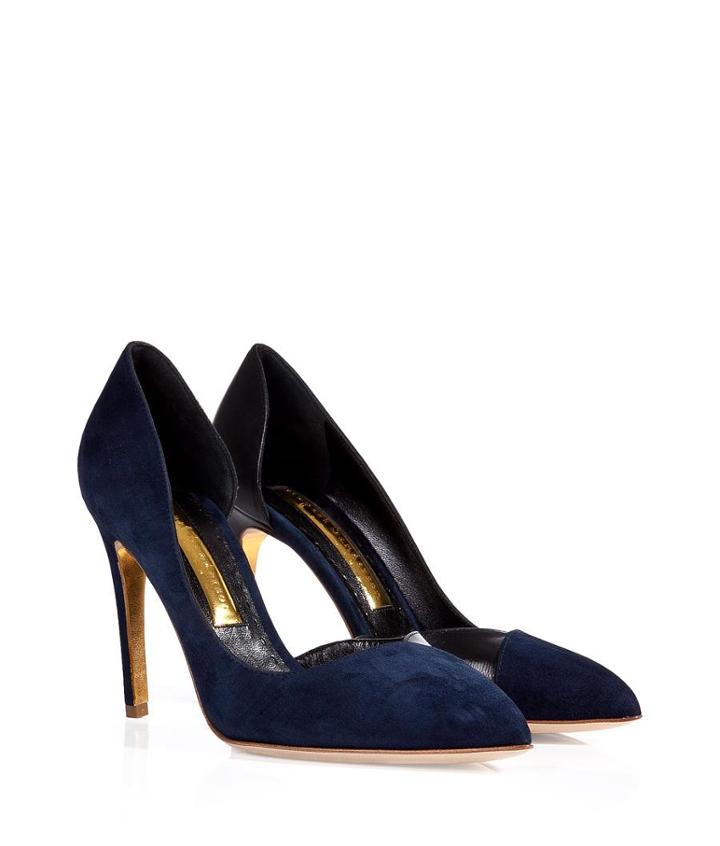 Rupert Sanderson Suede/leather Rumba Dorsay Pumps