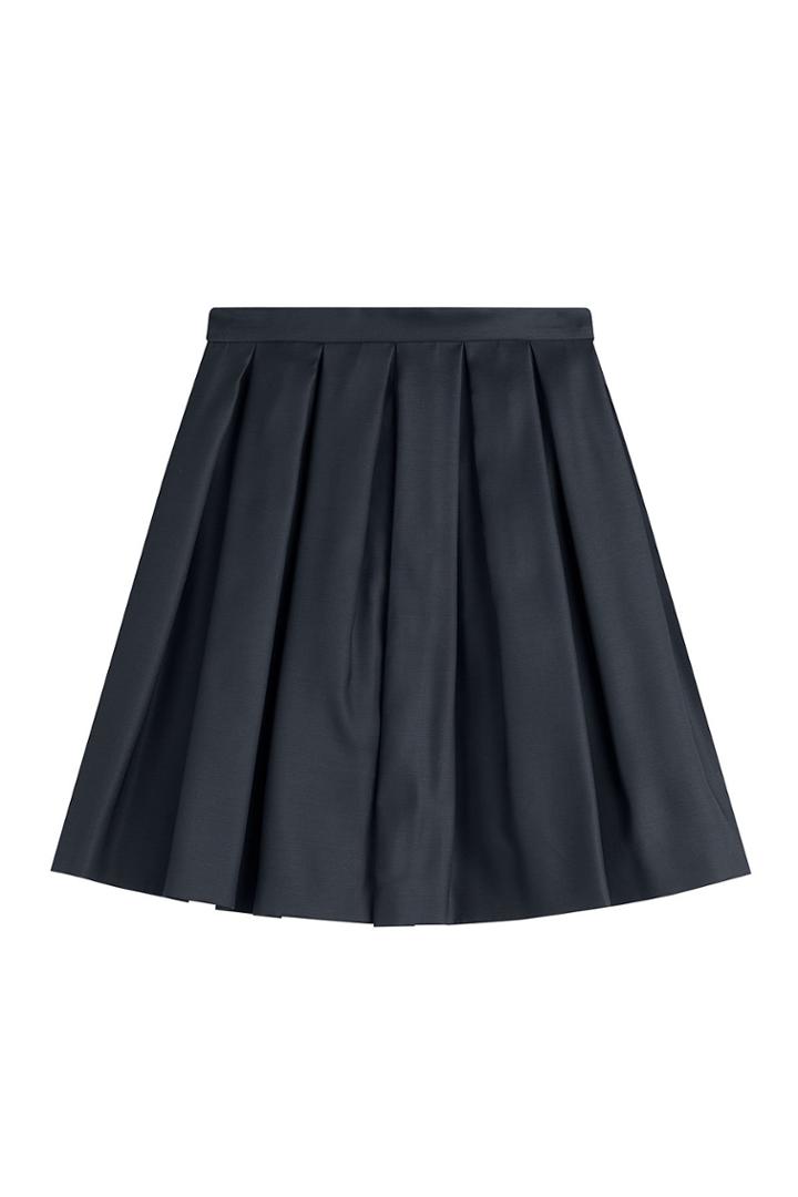 Burberry London Burberry London Virgin Wool-silk Pleated Skirt - None