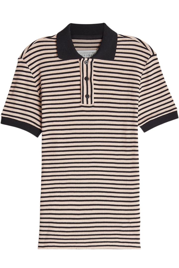 Maison Margiela Maison Margiela Striped Cotton Polo Top