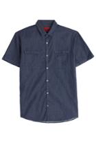 Hugo Hugo Denim Ettino Short Sleeve Button-down - Blue