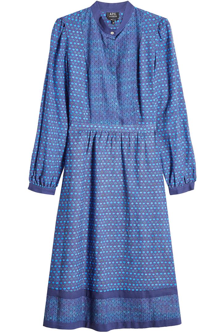 A.p.c. A.p.c. Printed Dress With Cotton And Linen
