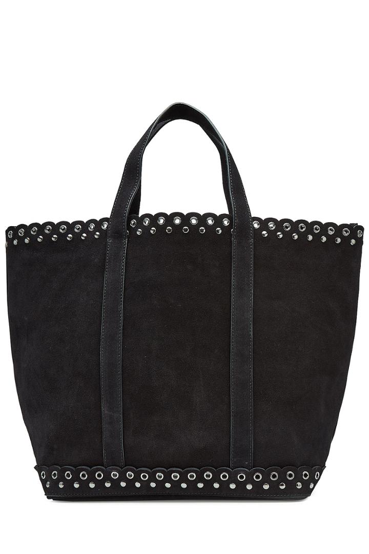 Vanessa Bruno Vanessa Bruno Suede Tote With Eyelets - Black