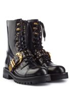 Versace Versace Leather Ankle Boots With Studs