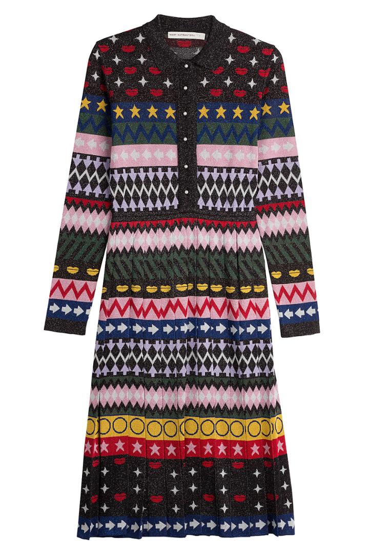 Mary Katrantzou Mary Katrantzou Printed Knit Dress With Metallic Thread