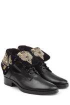 Etro Etro Leather Ankle Boots With Embroidery - Black