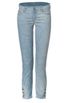 Faith Connexion Faith Connexion Light Blue Cotton Slim Jeans With Ankle Snaps
